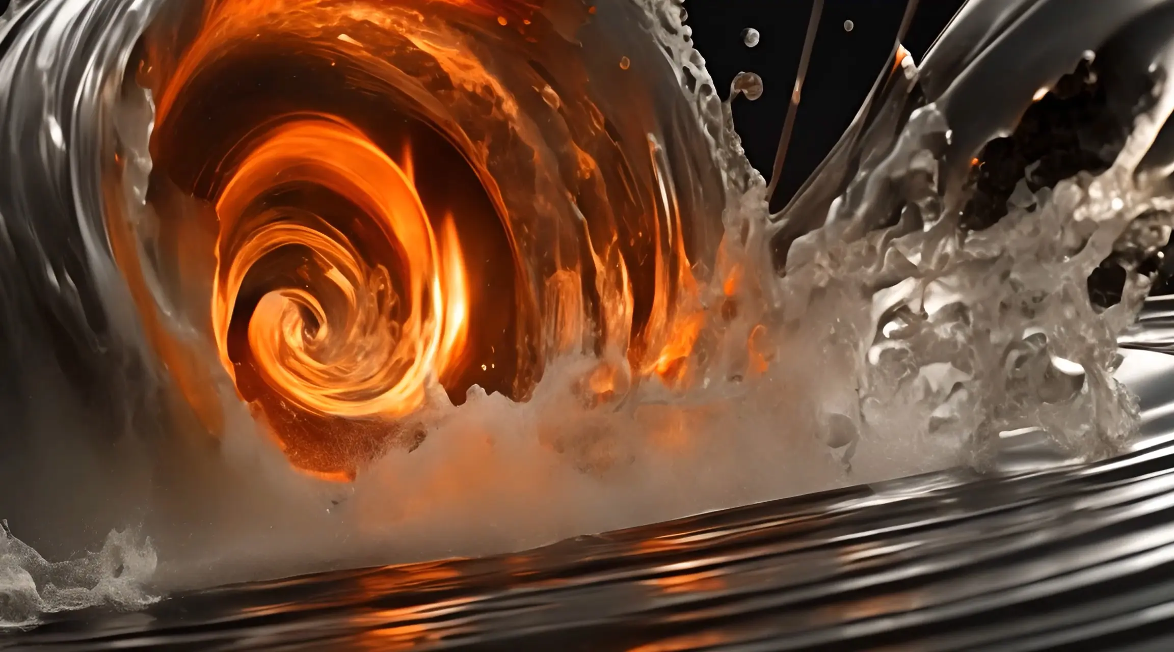 Blaze Current Flaming Water Spiral Video Loop